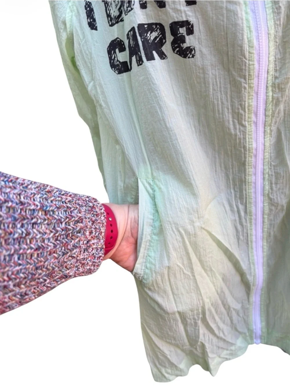 Edgy Graphic Green Oversized Grunge Lite Windbreaker Athleisure  Streetwear L